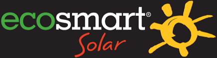 EcoSmart Solar logo promoting solar hot water systems on Caboolture