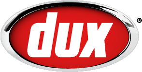 Dux logo for hot water heaters, servicing Caboolture