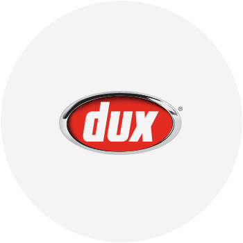 Dux logo for hot water systems servicing Caboolture